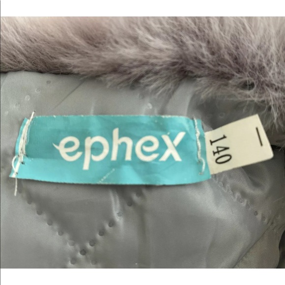 Ephex Girl Grey Fur Gilet Jacket Vest Outwear With Cute Balls Size 6-7 - Picture 6 of 7